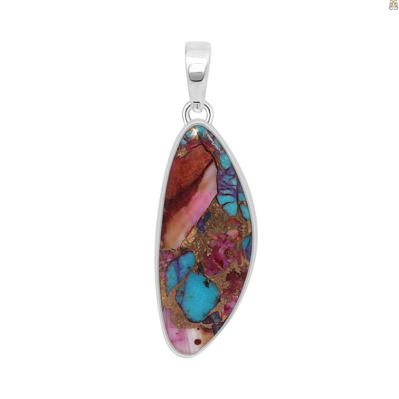 Spiny Oyster Turquoise Pendant-SP TRO-1-284