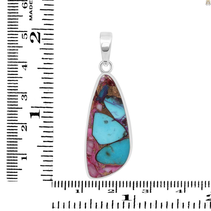 Spiny Oyster Turquoise Pendant-SP TRO-1-286