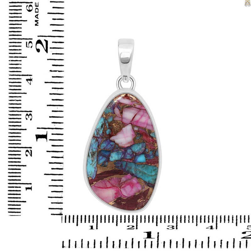 Spiny Oyster Turquoise Pendant-SP TRO-1-287