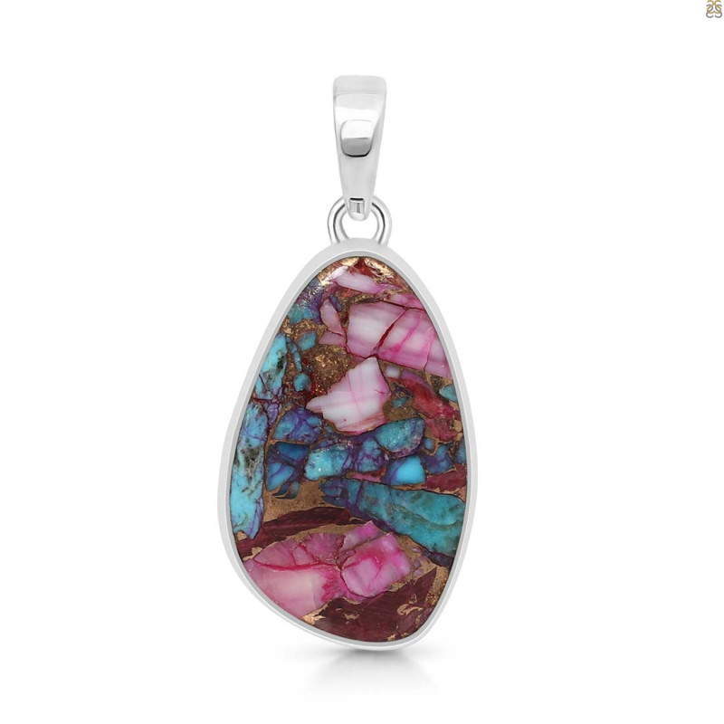 Spiny Oyster Turquoise Pendant-SP TRO-1-287