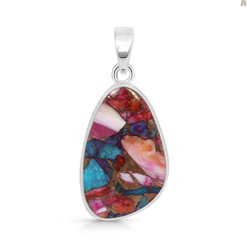 Spiny Oyster Turquoise Pendant-SP TRO-1-288
