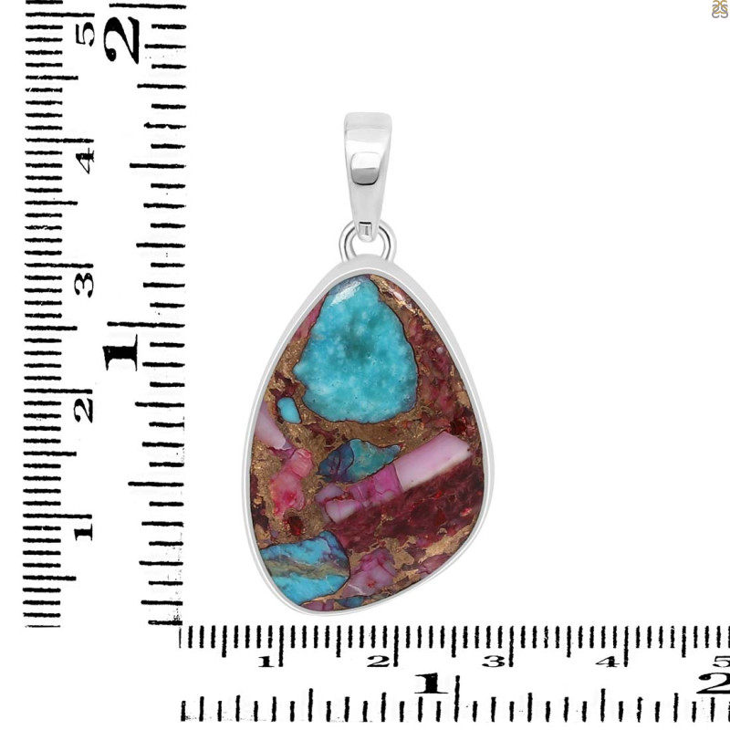 Spiny Oyster Turquoise Pendant-SP TRO-1-290