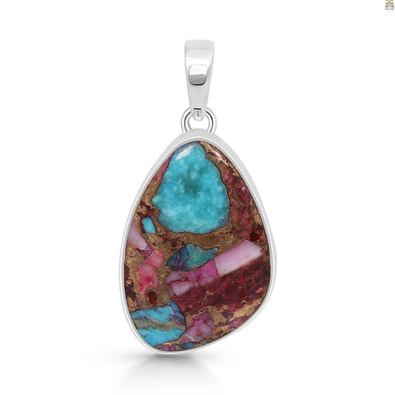 Spiny Oyster Turquoise Pendant-SP TRO-1-290