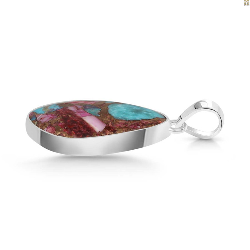 Spiny Oyster Turquoise Pendant-SP TRO-1-290