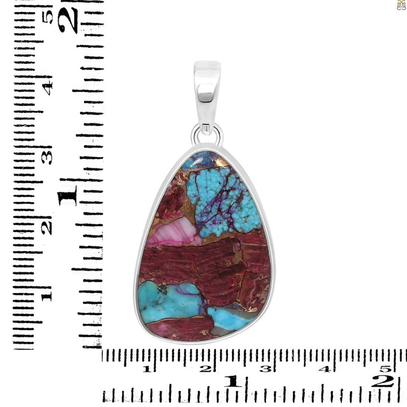 Spiny Oyster Turquoise Pendant-SP TRO-1-291