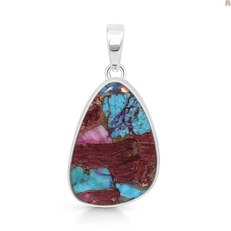 Spiny Oyster Turquoise Pendant-SP TRO-1-291