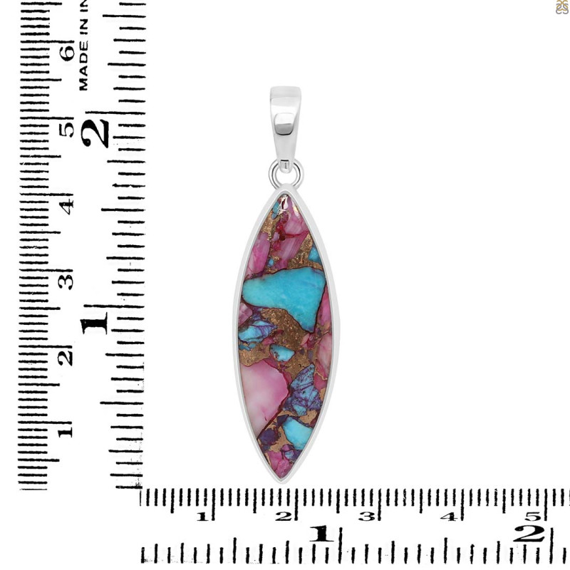 Spiny Oyster Turquoise Pendant-SP TRO-1-296