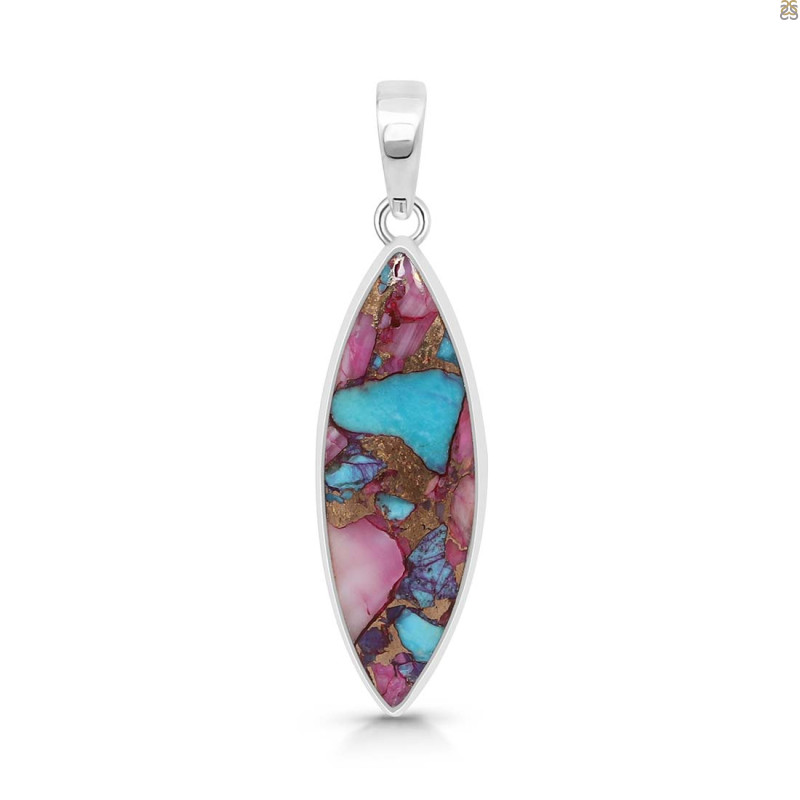 Spiny Oyster Turquoise Pendant-SP TRO-1-296