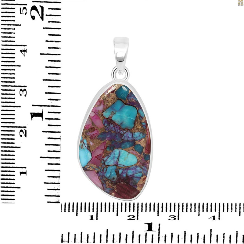 Spiny Oyster Turquoise Pendant-SP TRO-1-299