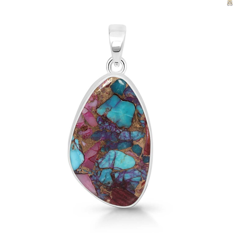 Spiny Oyster Turquoise Pendant-SP TRO-1-299