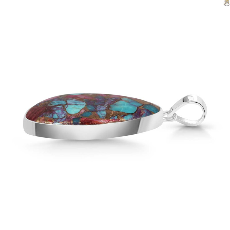 Spiny Oyster Turquoise Pendant-SP TRO-1-299