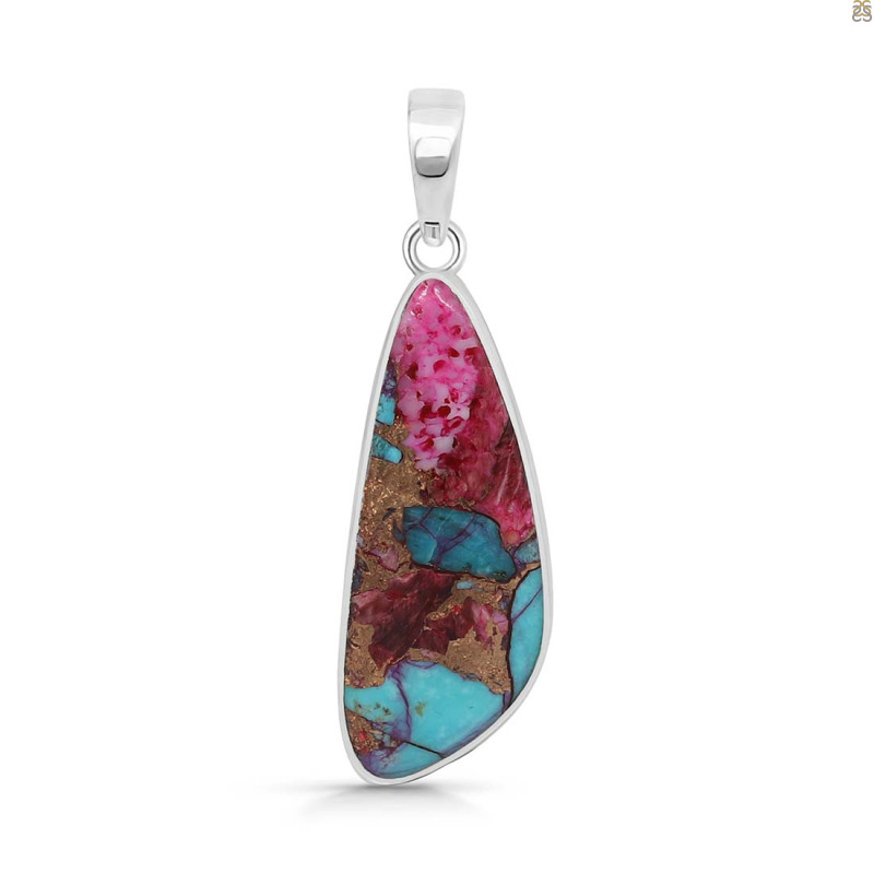 Spiny Oyster Turquoise Pendant-SP TRO-1-301