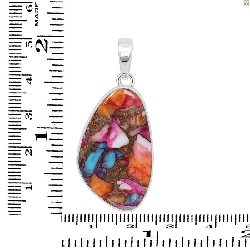 Spiny Oyster Turquoise Pendant-SP TRO-1-302