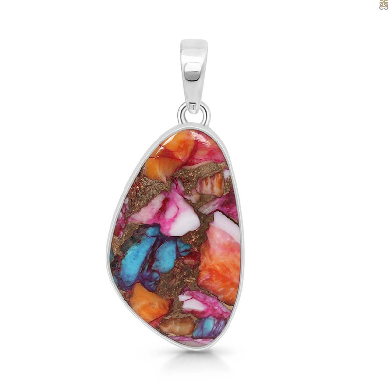 Spiny Oyster Turquoise Pendant-SP TRO-1-302