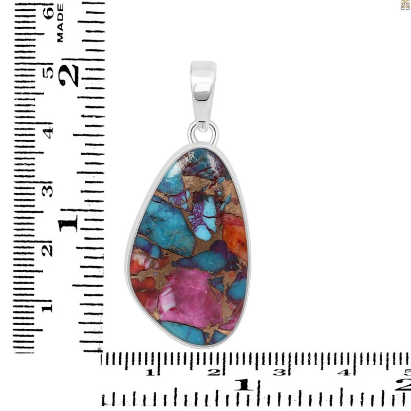 Spiny Oyster Turquoise Pendant-SP TRO-1-305