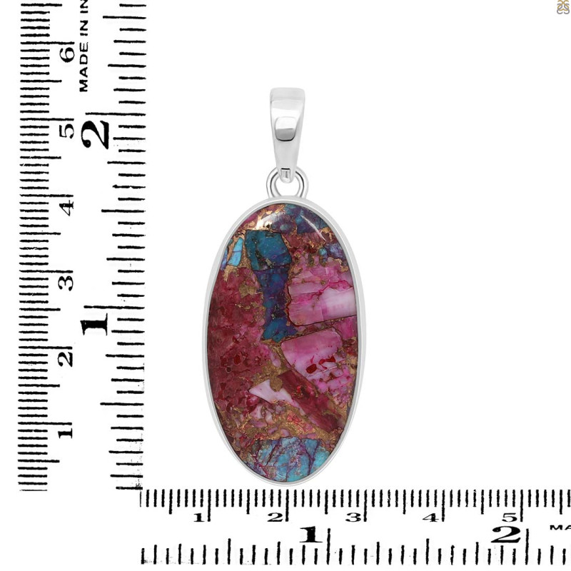 Spiny Oyster Turquoise Pendant-SP TRO-1-75
