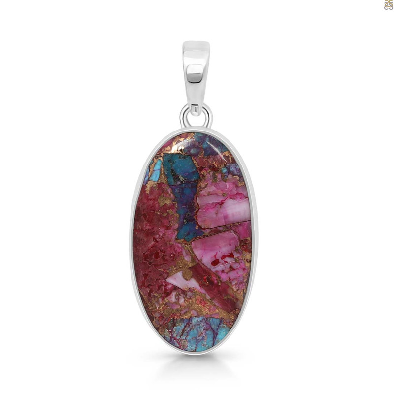 Spiny Oyster Turquoise Pendant-SP TRO-1-75