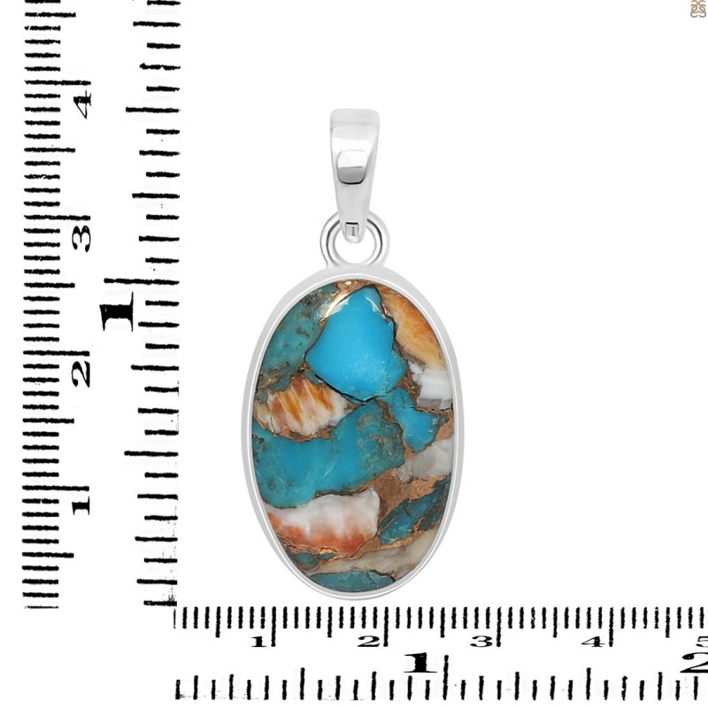Spiny Oyster Turquoise Pendant-SP TRO-1-90