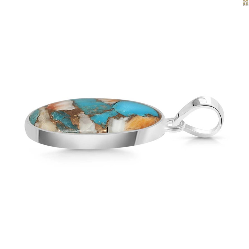 Spiny Oyster Turquoise Pendant-SP TRO-1-90