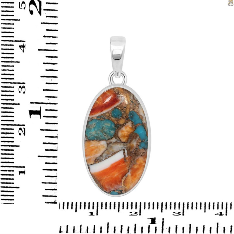 Spiny Oyster Turquoise Pendant-SP TRO-1-97