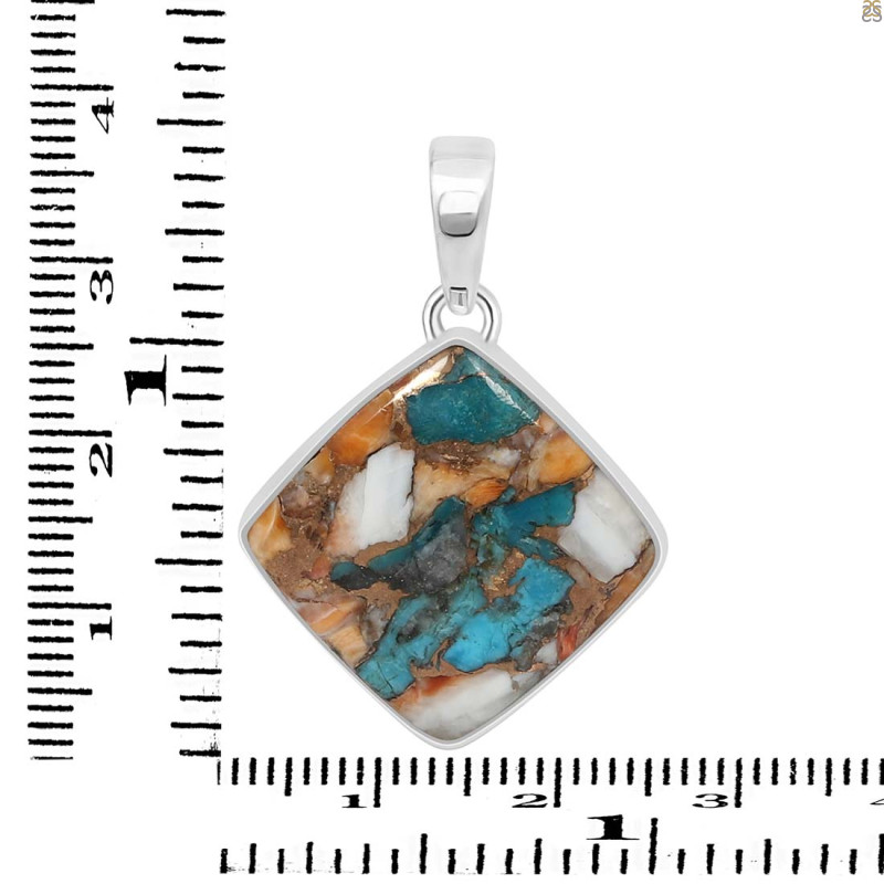 Spiny Oyster Turquoise Pendant-SP TRO-1-98