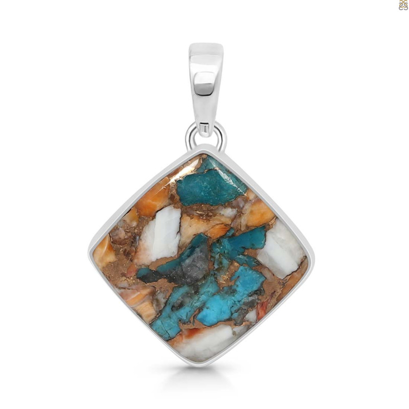 Spiny Oyster Turquoise Pendant-SP TRO-1-98