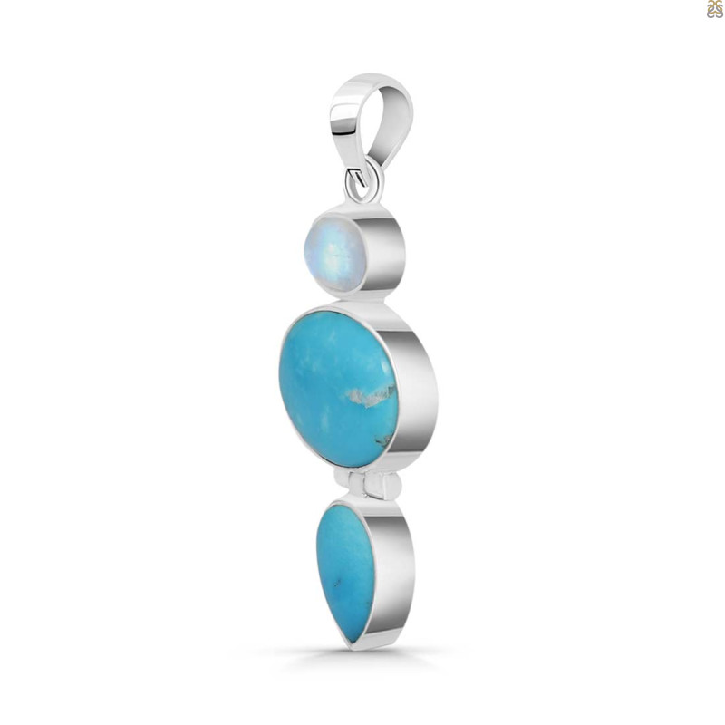 Turquoise/Moonstone Pendant-2SP