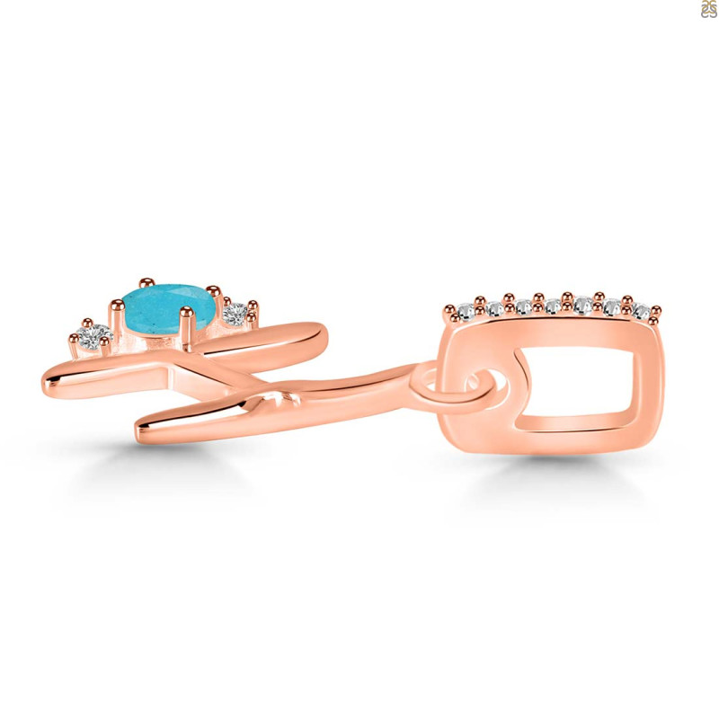 Turquoise & White Topaz Alphabet H Pendant TRQ-RDA-34.