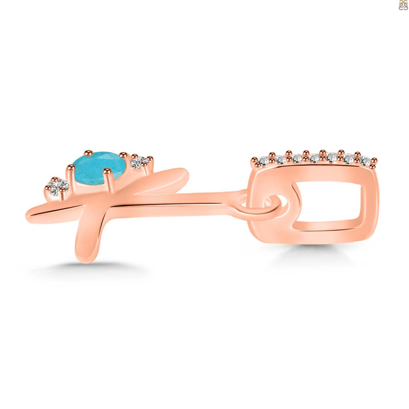 Turquoise & White Topaz Alphabet K Pendant TRQ-RDA-37.