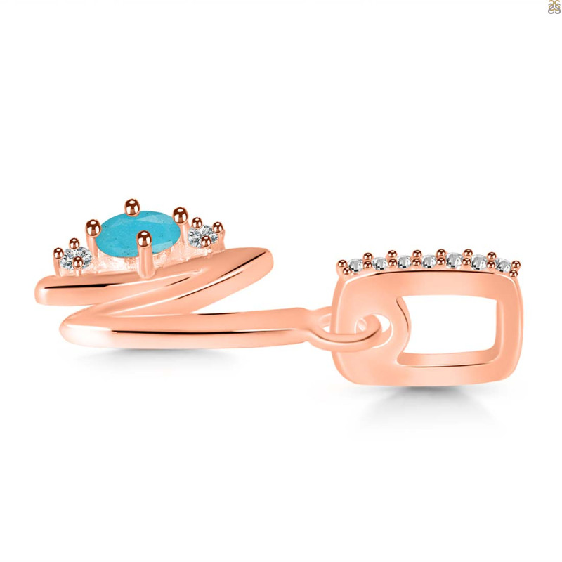 Turquoise & White Topaz Alphabet N Pendant TRQ-RDA-40.
