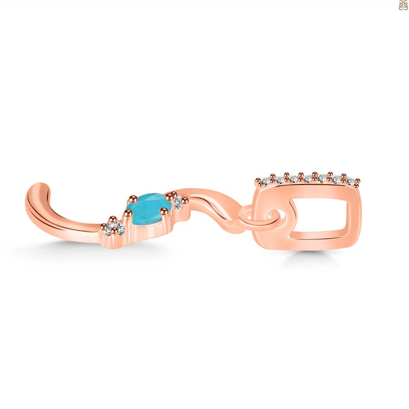 Turquoise & White Topaz Alphabet S Pendant TRQ-RDA-45.