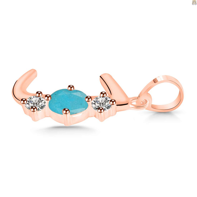 Turquoise & White Topaz Alphabet J Pendant TRQ-RDA-62.