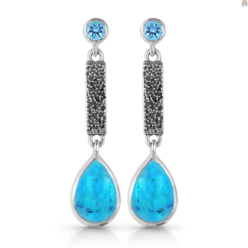 Turquoise & Blue Topaz Earring