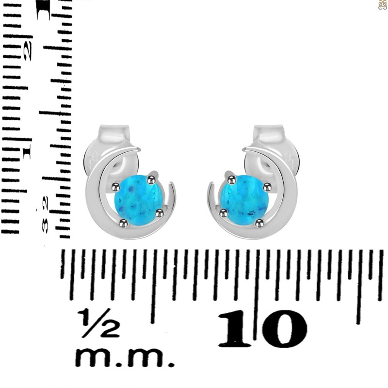 Turquoise Stud Earring  TRQ-RDE-1273.