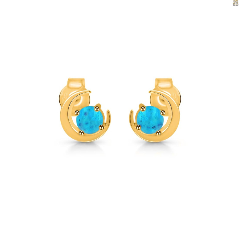 Turquoise Stud Earring  TRQ-RDE-1273.