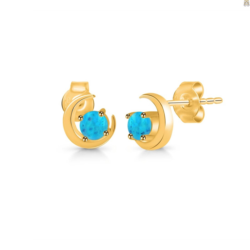 Turquoise Stud Earring  TRQ-RDE-1273.