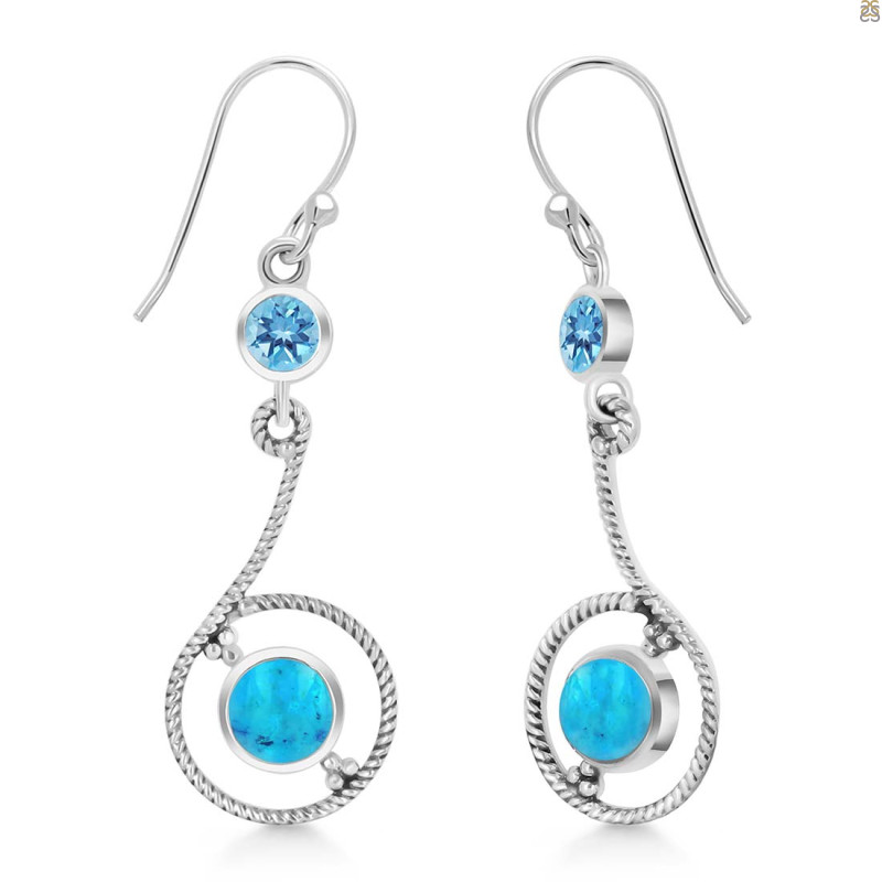 Turquoise & Blue Topaz Earring