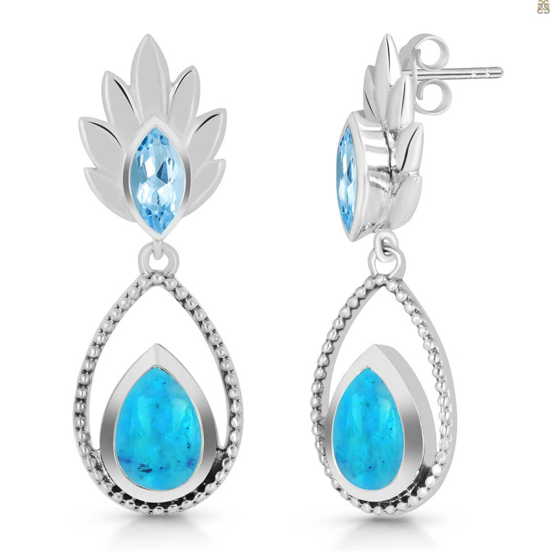 Turquoise & Blue Topaz Earring