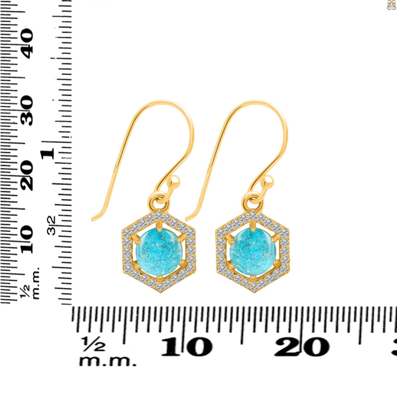 Turquoise & White Topaz Earring TRQ-RDE-701.
