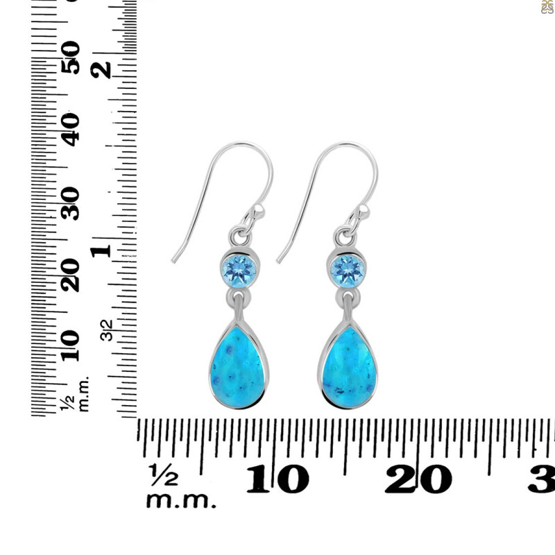 Turquoise & Blue Topaz Earring TRQ-RDE-773.