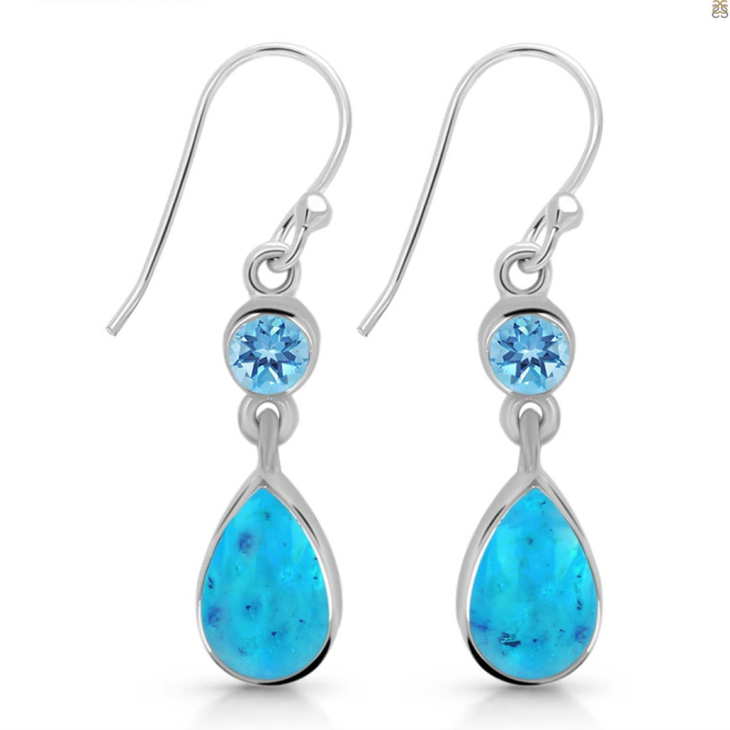 Turquoise & Blue Topaz Earring TRQ-RDE-773.