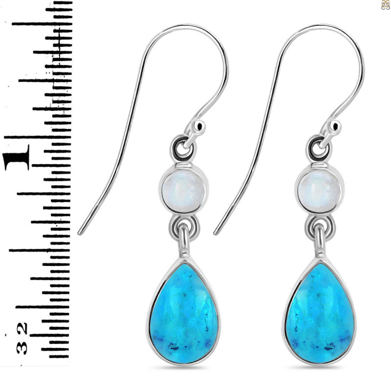 Turquoise & Moonstone Earring TRQ-RDE-801.