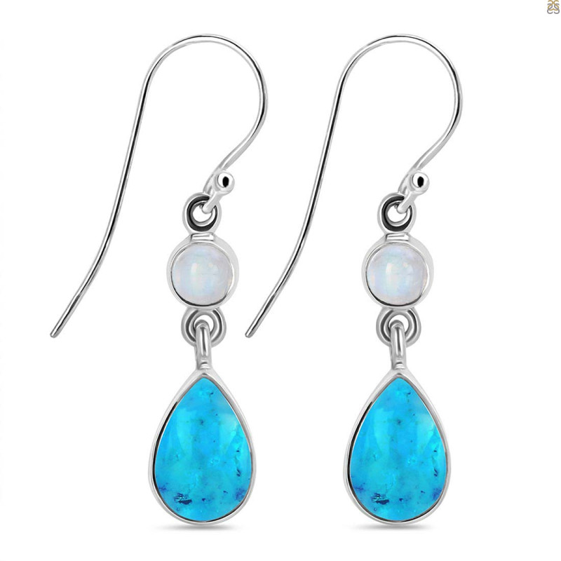 Turquoise & Moonstone Earring TRQ-RDE-801.