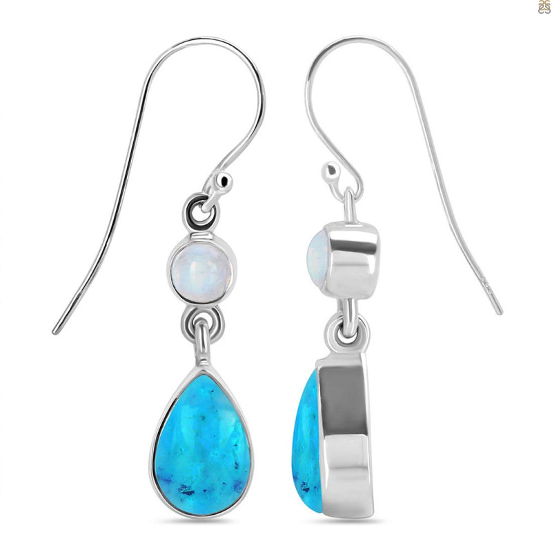 Turquoise & Moonstone Earring