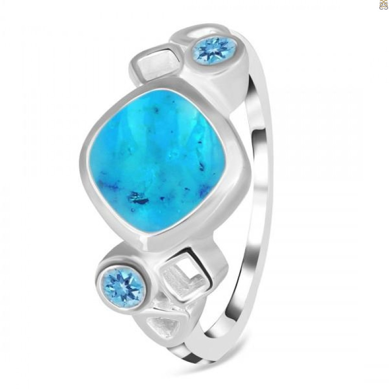 Turquoise & Blue Topaz Ring