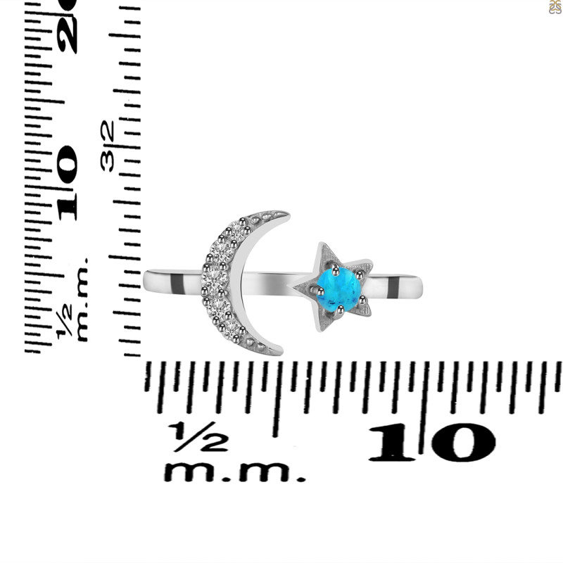 Turquoise & White Topaz Ring TRQ-RDR-1753.