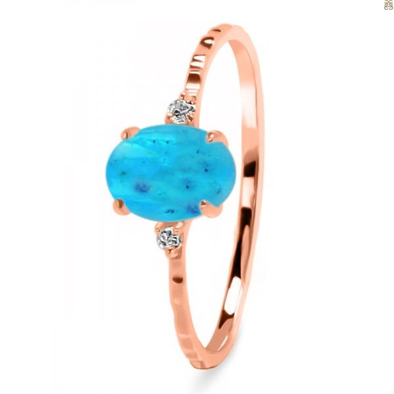 Turquoise & White Topaz Ring TRQ-RDR-1938-A.