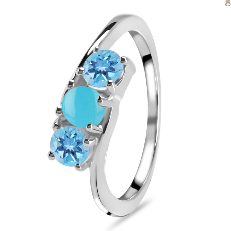 Turquoise & Blue Topaz Ring