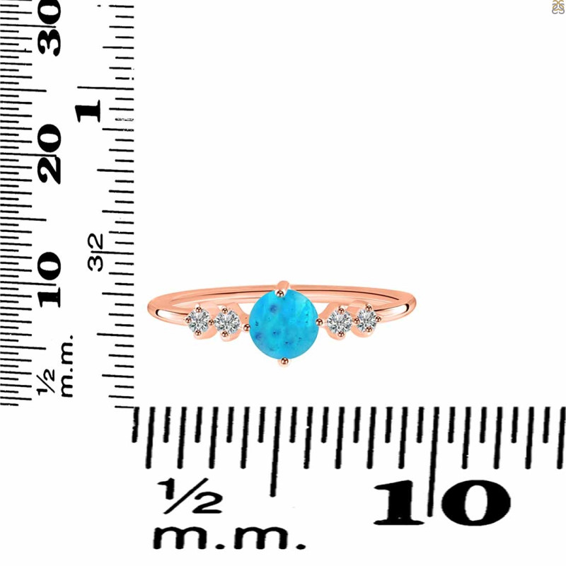 Turquoise & White Topaz Ring TRQ-RDR-3167.