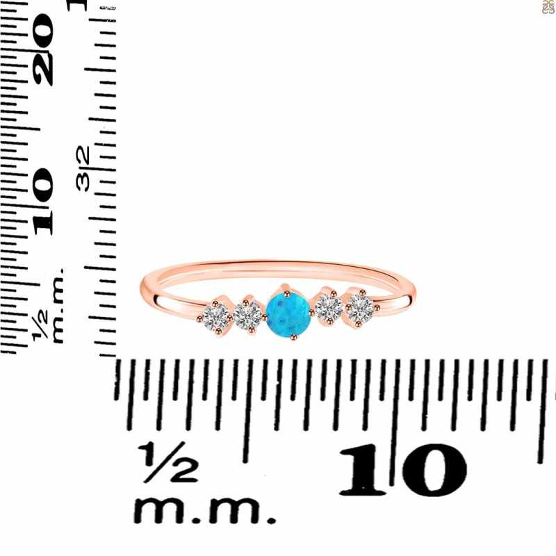 Turquoise & White Topaz Ring TRQ-RDR-3190.